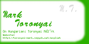mark toronyai business card